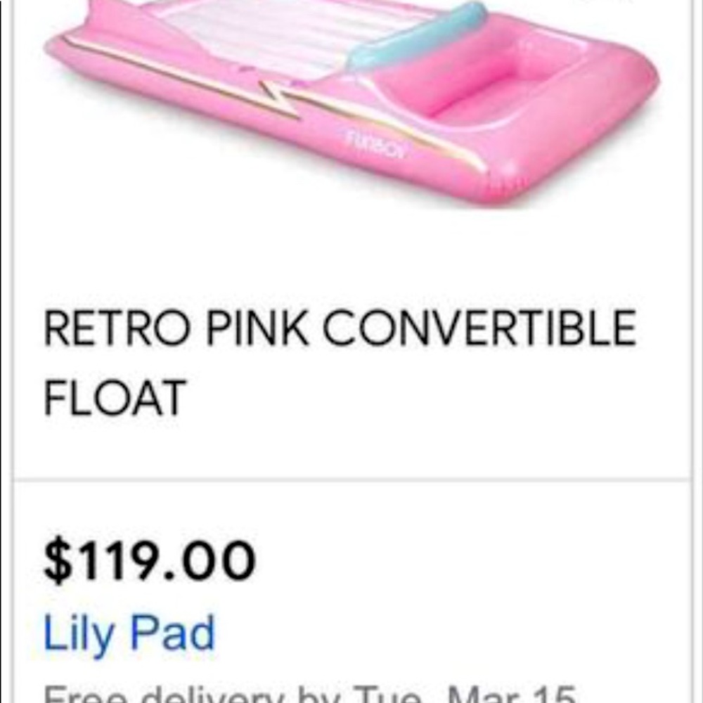 retro pink convertible floaty